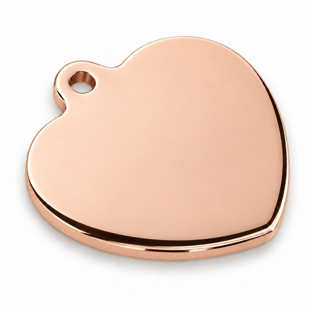 Placa corazón rose gold - Perros Chidos