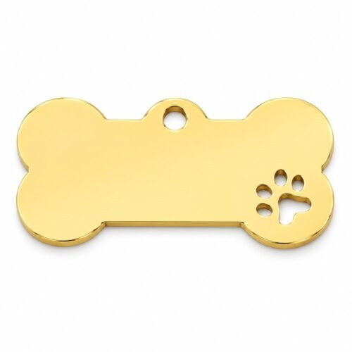 Placa hueso dorada - Perros Chidos