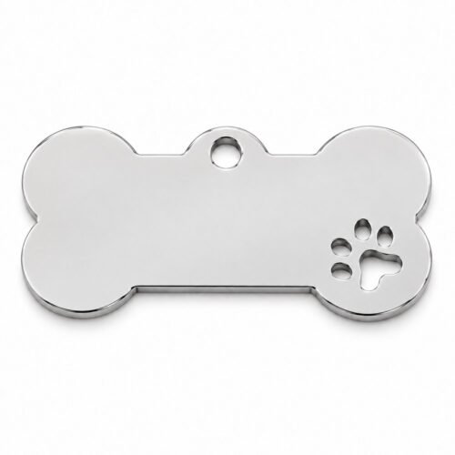 Placa hueso plateada - Perros Chidos